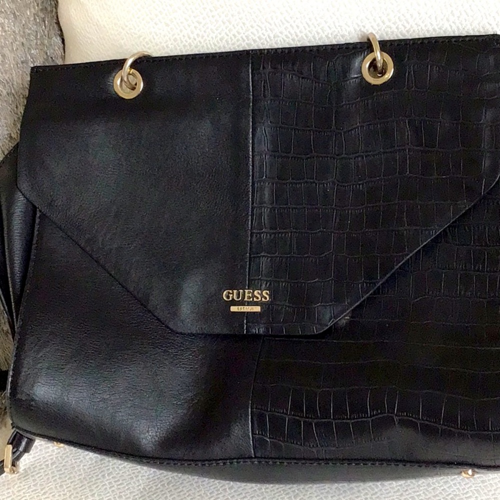 Guess bag in black crocodile